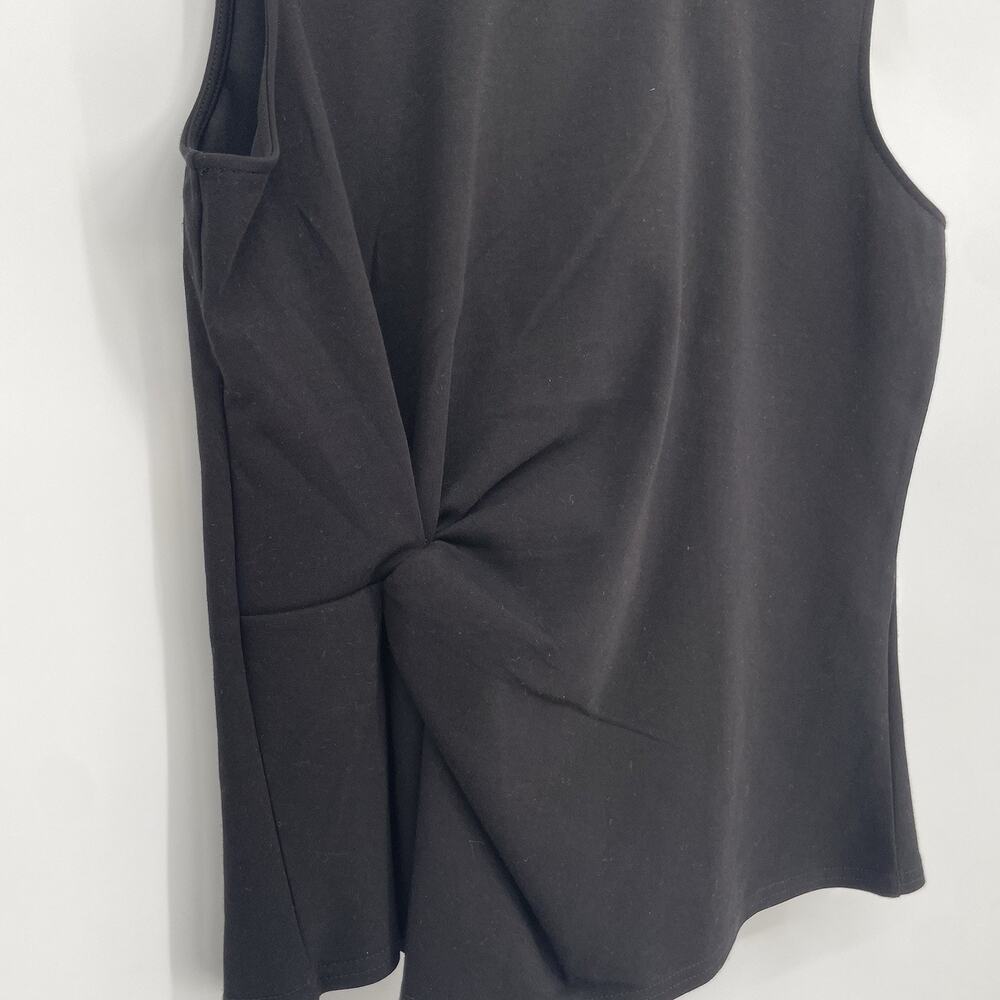 NWT Modern Works Black Twist Front Top Size M Tank Sleeveless Stretch Career - Picture 5 of 9